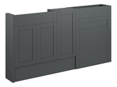 Abakan 1536mm Slim Basin WC & 1 Door Unit Pack - Matt Graphite Grey (Oak Cab)
