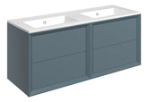 Press 1210mm Wall Hung 4 Drawer Basin Unit & 0TH Thin Edge Basin - Matt Storm Blue