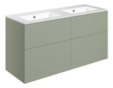 Stour 1210mm Wall Hung 4 Drawer Basin Unit & 0TH Basin - Matt Olive Green