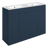 Stour 1210mm Floor Standing 4 Door Basin Unit & 0TH Basin - Matt Deep Blue
