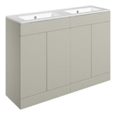 Stour 1210mm Floor Standing 4 Door Basin Unit & 0TH Basin - Matt Latte