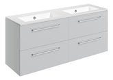 Volga 1210mm Wall Hung 4 Drawer Basin Unit & 0TH Thin Edge Basin - Grey Gloss