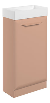 Miramichi 410mm Floor Standing 1 Door Cloakroom Basin Unit w/1TH Basin - Matt Apricot