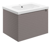 Orient 615mm Wall Hung 1 Drawer Basin Unit & 1TH Basin - Matt Taupe