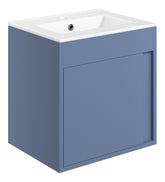 Elchaig 510mm Wall Hung Unit Inc. Basin - Matt Misty Blue