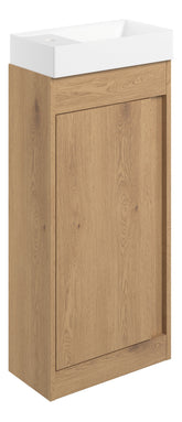 Elchaig 410mm Floor Standing Unit Inc. Basin - Seville Oak