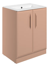 Miramichi 615mm Floor Standing 2 Door Basin Unit w/0TH Basin - Matt Apricot