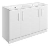 Miramichi 1210mm Floor Standing 4 Door Basin Unit w/0TH Basin - Matt White