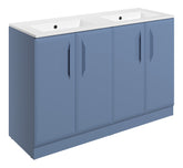 Miramichi 1210mm Floor Standing 4 Door Basin Unit w/0TH Basin - Matt Misty Blue