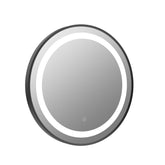 Halladale 600mm Round Front-Lit LED Mirror - Matt Black