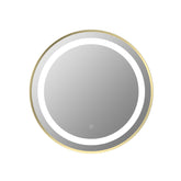 Halladale 600mm Round Front-Lit LED Mirror - Brushed Brass