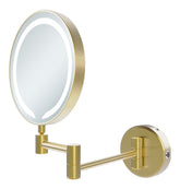 Hisho Round LED Cosmetic Mirror - Brushed Brass
