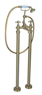 Tain Floor Standing Bath/Shower Mixer & Shower Kit - Brushed Brass