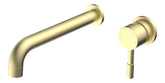 Pease 220mm Wall Mounted Basin Mixer - Brushed Brass