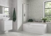 900x1500mm Space Saver Bath Screen (6mm) - Chrome