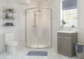 Clear 900mm 2 Door Quadrant - Chrome
