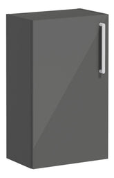 VitrA Root Flat 40cm 1 Door Slim Lower/Base Unit (LH Hinge) - Anthracite High Gloss