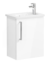 VitrA Zentrum Compact 45cm 1 Door W/H Washbasin Unit (RH Hinge) - High Gloss White