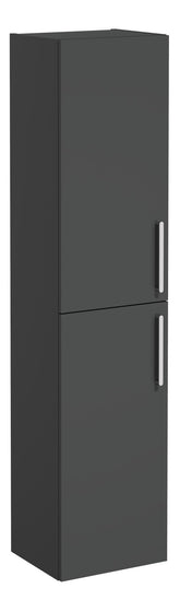 VitrA Root Flat 40cm 2 Door Tall Unit (LH Hinge) - Matt Storm Grey