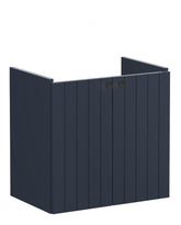 VitrA Root Groove 60cm 2 Door Wall Hung Slim Washbasin Unit - Matt Dark Blue