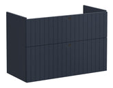 VitrA Root Groove 100cm 2 Drawer Washbasin Unit - Matt Dark Blue
