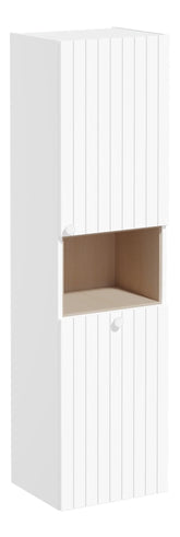 VitrA Root Groove 40cm 2 Door Semi-Tall Unit w/Laundry Basket (RH Hinge) - Matt White