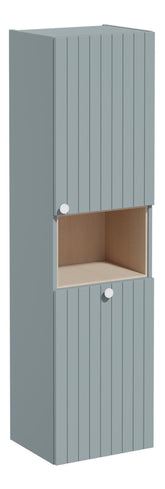 VitrA Root Groove 40cm 2 Door Semi-Tall Unit w/Laundry Basket (RH Hinge) - Matt Fjord Green