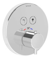 VitrA Aquacontrol Round Concealed Thermostatic 2-Way Bath Mixer - Chrome