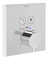 VitrA Aquacontrol Square Concealed Thermostatic 2-Way Bath Mixer - Chrome