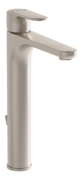 VitrA Root Round Tall Basin Mixer w/Waste Lever - Brushed Nickel