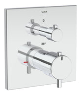 VitrA Root Square Integrated Thermostatic 1-Way Shower Mixer Valve - Chrome