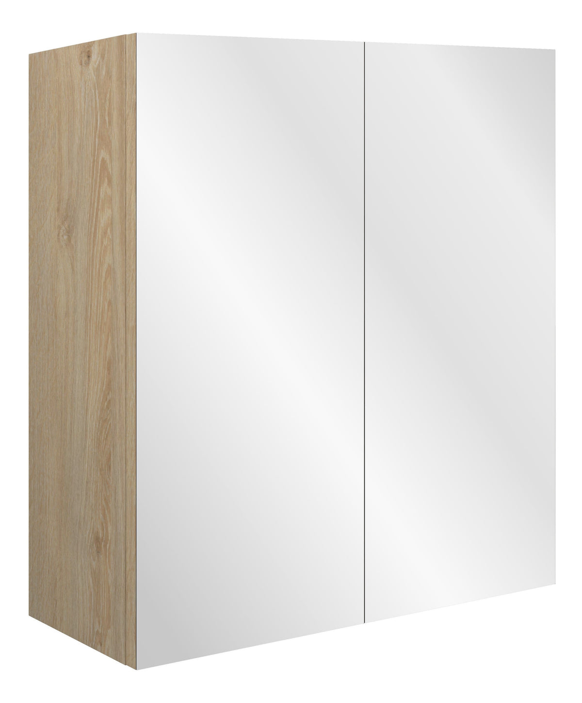 Abakan 600mm Mirrored Wall Unit - Matt Stone (Oak Cab)