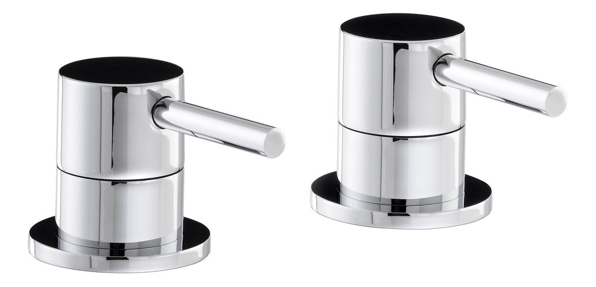 Abode Harmonie Round Bath Filler Panel Valves (Pair) - Chrome