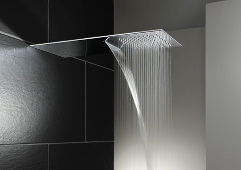 Abode Storm Slimline 3mm Wall Mounted Waterfall Showerhead - St/Steel