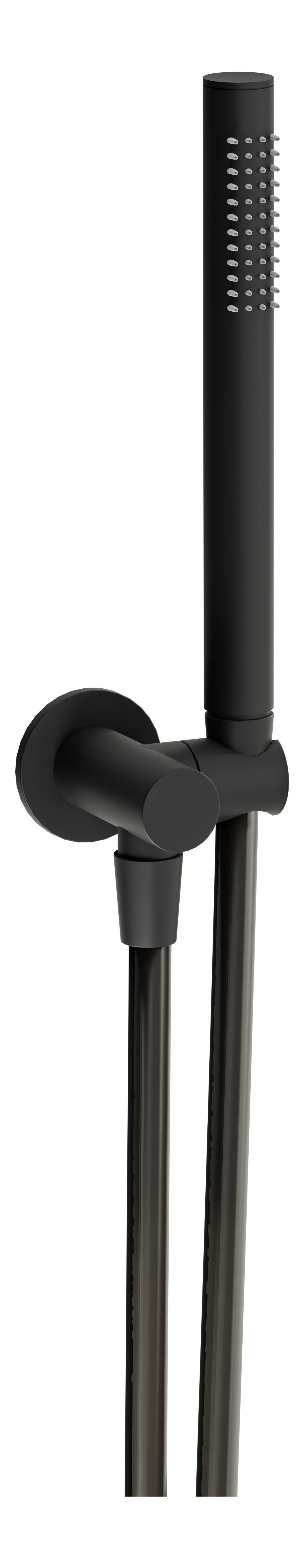 Abode Euphoria Circular Wall Outlet  Handset & Bracket Set - Matt Black