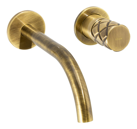 Abode Kite Wall Mounted Basin Mixer - Antique Brass