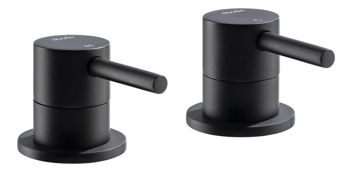 Abode Harmonie Round Bath Filler Panel Valves (Pair) - Matt Black