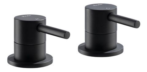 Abode Harmonie Round Bath Filler Panel Valves (Pair) - Matt Black