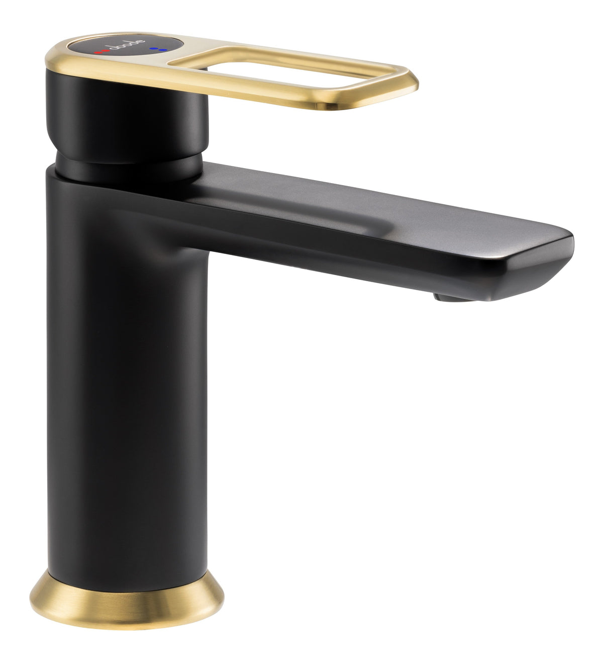 Abode Levarto Basin Mixer - Matt Black & Brass