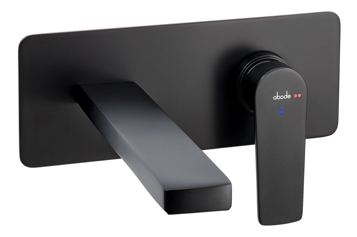 Abode Aquip Wall Mounted Basin / Bath Mixer - Matt Black
