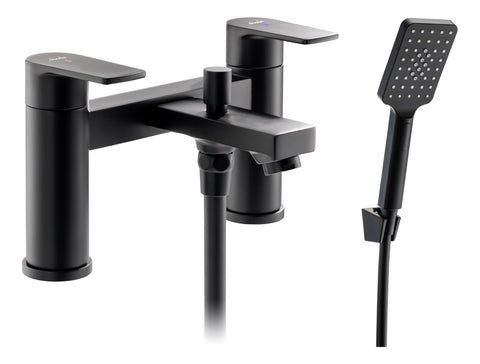Abode Aquip Deck Mounted Bath Shower Mixer - Matt Black