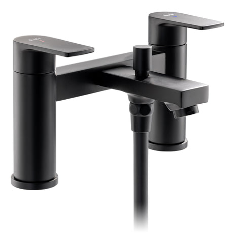 Abode Aquip Deck Mounted Bath Shower Mixer - Matt Black