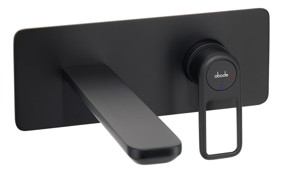 Abode Levarto Wall Mounted Basin/Bath Mixer - Matt Black