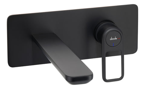 Abode Levarto Wall Mounted Basin/Bath Mixer - Matt Black