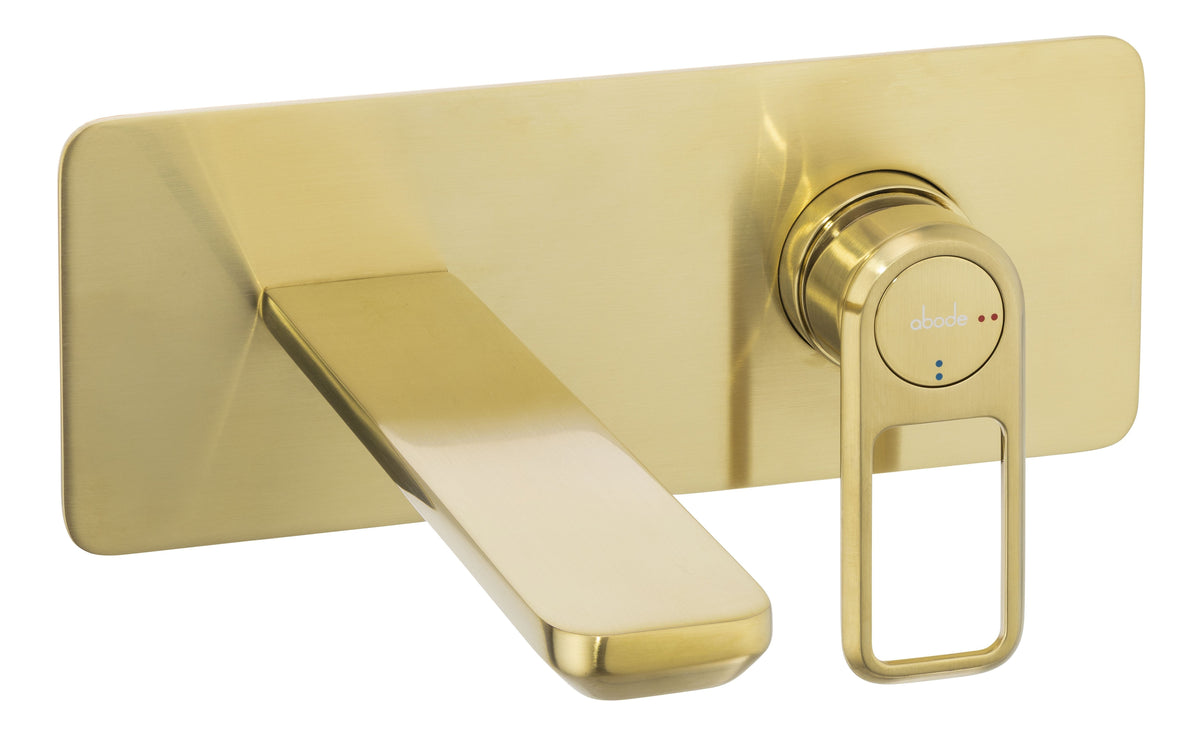 Abode Levarto Wall Mounted Basin/Bath Mixer - Brushed Brass