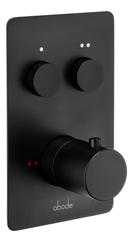 Abode Uno Concealed Push Button Shower (2 Exit) - Matt Black
