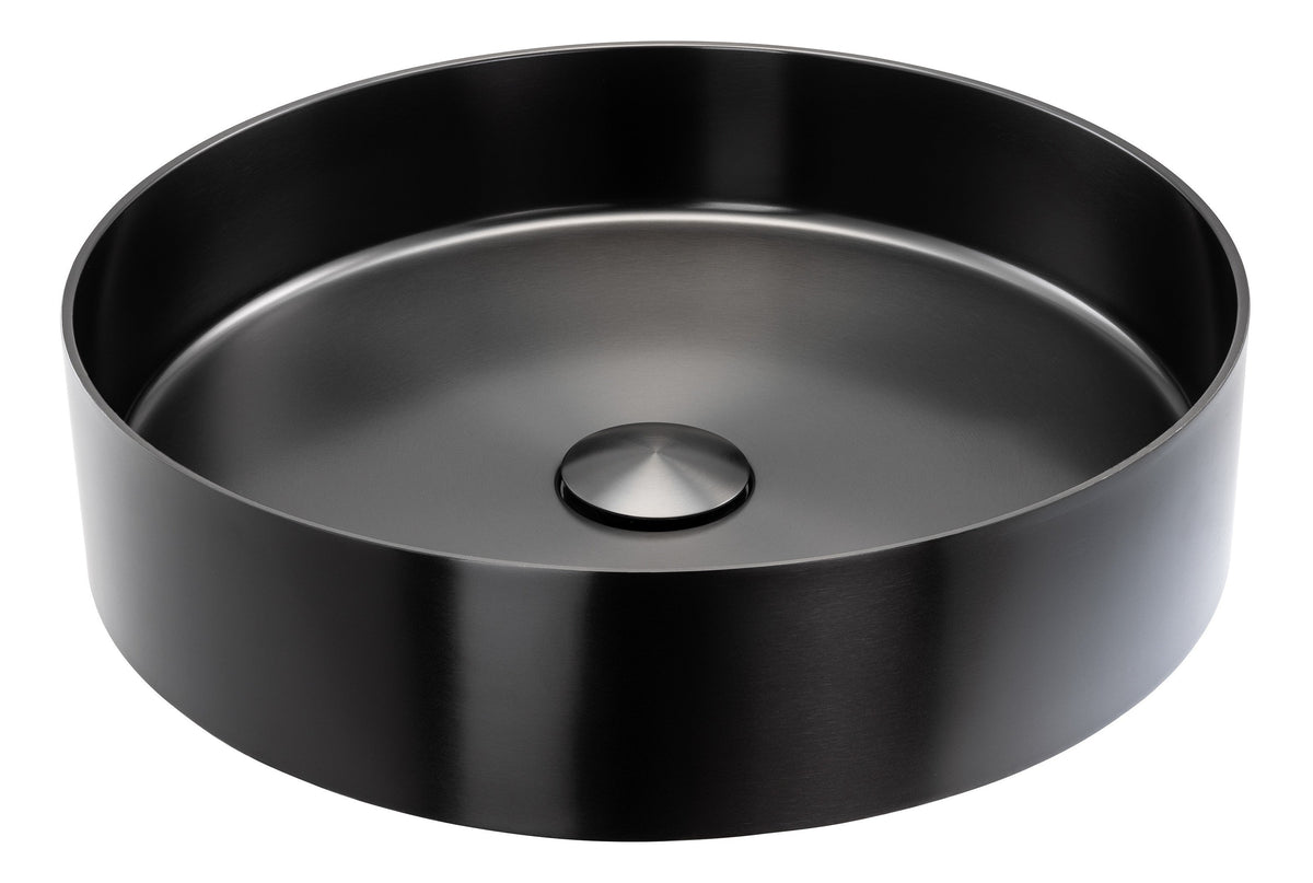 Abode Iox 375mm Round Steel Basin - PVD Black