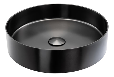 Abode Iox 375mm Round Steel Basin - PVD Black
