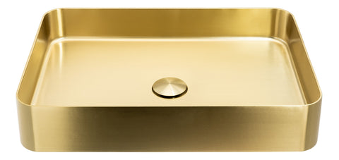 Abode Tableau/Iox Shelf & Tablet Basin Set - Chalk White w/Brushed Brass Finishes