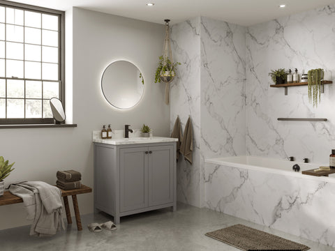 Abode Mayar 600mm Round LED Mirror - Matt Black